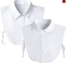 2 Stücke Krageneinsatz Damen, Abnehmbare Frauen Kragen, Hälfte Shirt Bluse D