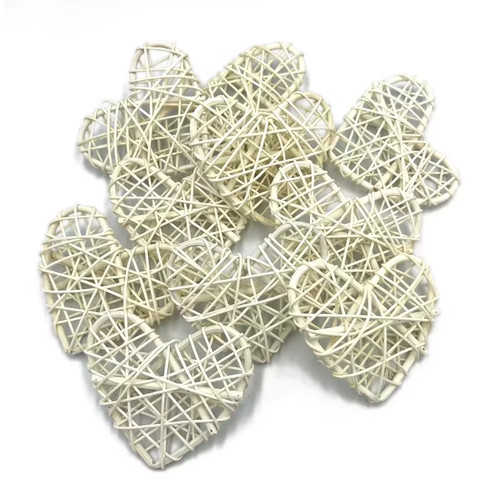 10x rattan herzen 7cm - i,