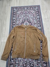 Herren Zara Jacke Herbstjacke Pilotenjacke wiödlederimitat Braun Beige Wie Neu