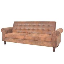 2/3/5 SitzerSofa Kunstleder Wildleder-Optik Braun Couch Polstersofa Loungesofa