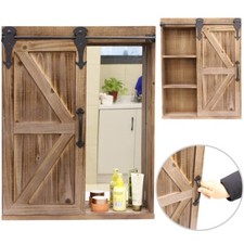 Hängeschrank Wandschrank Schiebetür Wandregal Spiegel Braun Wandboard Hängend