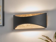 LED Wandleuchte Schwarz Gold
