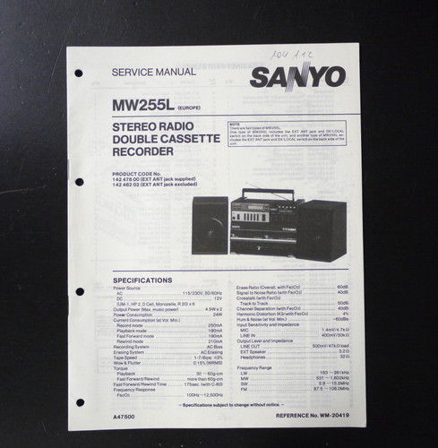 Original sanyo w255l stereo - original, m