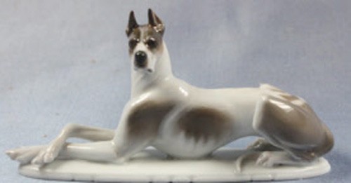 Porzellan figur hund dogge - porzellan,