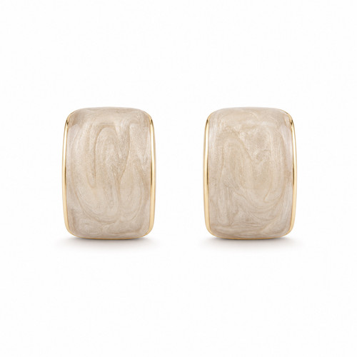 Ohrringe gold beige - ohrringe, enamel
