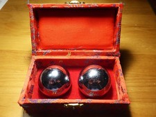 Qi-Gong Kugeln, Heilkugeln, Gesundheit Meditation, silber 4,5 cm Klangkugeln