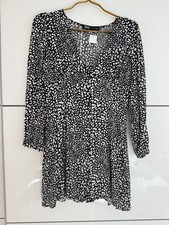 Zara Bluse schwarz beige M neu
