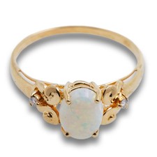 Ring 585 Gold 14 Karat Gelbgold Opal Diamant Elegant Damen Wert 610,-