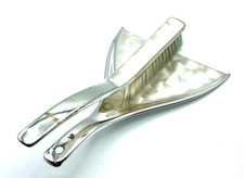 Antik WMF Metall Ikora Tischkehrset Garnitur Besen Holz & Tischschaufel versilb.