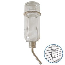 Kaninchen Trinkflasche / Nagertränke aus Glas mit Halterung - 950 ml