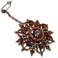 Solitär Diamant Brosche Antik 585 Gold 14 Kt Rosegold Wert 2100,-