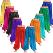 DE Herren Aladinhose Lang Haremshose Pumphose Satin Hose Halloween Kostüm Hose n