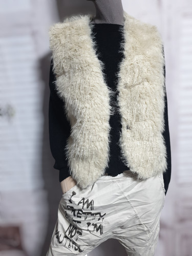 Stylische zottelweste - stylische,