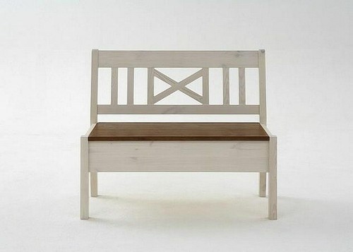 Sitzbank 105cm 2farbig weiß