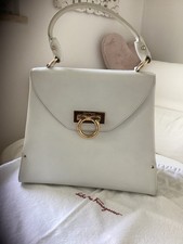Salvatore Ferragamo Gancini Tasche ?weiß?vintage Iconic Top Handle