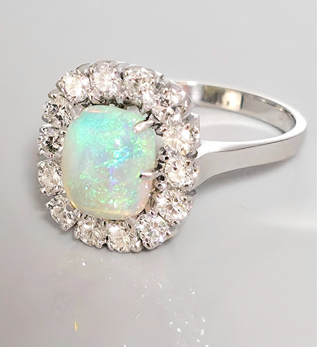 Luxus opal brillantring gold - luxus,