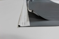 Plane mit Keder – Wohnwagenschürze grau, PVC 680g/m², Keder 8,5 mm, maßgenau