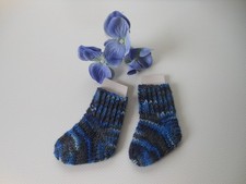 Puppensocken gestrickt handgestrickt NEU Fußl. ca. 6cm ungedehnt Puppenkleidung