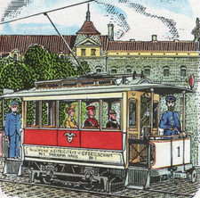 22/1188 EINZELKARTE AUS KARTENSPIEL ELEKTISCHE STRASSENBAHN HALLE JAHR 1891