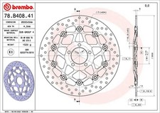 1x BREMBO Bremsscheibe PRIME - Serie-Oro - Floating Disc 78B40841 für KAWASAKI