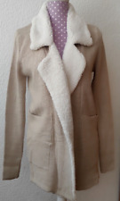 Strickjacke Cardigan offene Longjacke braun Webpelz Kragen esmara Gr. XS 34