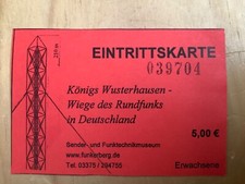 Eintrittskarte Sender- u.Funktechnikmuseum KW Rundfunkmuseum LOT