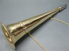  Messing Nebelhorn Posthorn Tröte 33 cm mit Kette