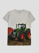 S&C Kinder T-Shirt mit Traktor Motiv H502 – Beiges T-Shirt mit Traktor-Druck