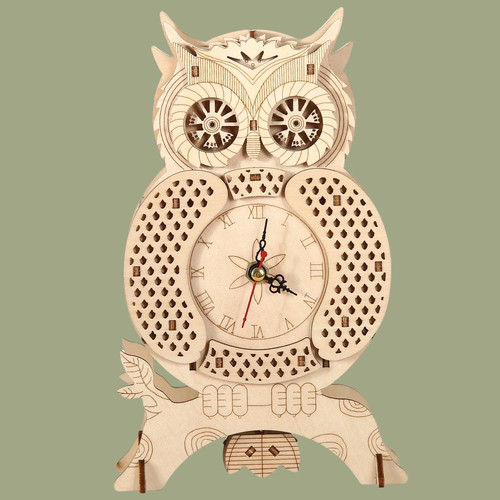 Holzpuzzle eule mechanisch - 3d,