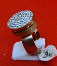 Edelstahl Ring Chunk Mit Zirkonia Strass Stein Druckknopf Hingucker Gr 17