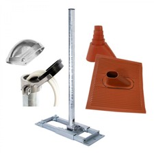 Sparrenhalter 130cm Mast SAT Antennen Dach Halterung Dachabdeckung rot ALU Kappe