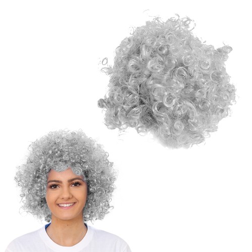 Graue afro perücke - graue,