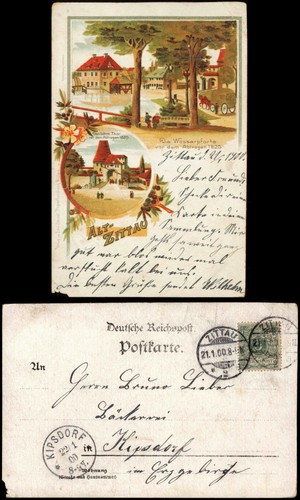 Ansichtskarte zittau gruss - ansichtskarte,