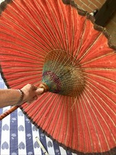 Sonnenschirm, Schirm, Deko, aus Burma, 70 cm Durchmesser, 84 cm lang, rot