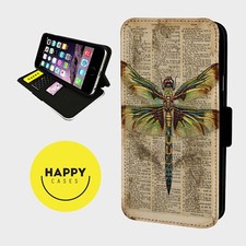 Dragonfly Vintage Book Art - Kunstleder Flip Handyhülle - iPhone/Samsung