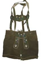 kurze " BONGOSSI TRADE " Damen- Trachten- LEDERHOSE Trachtenhose in oliv Gr. 40