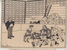Originalzeichnung Hans Steiner Karikatur 30 20er Jahre Simplicissimus Schuhladen