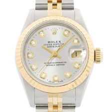 Rolex Damen Datejust 69173 Silber 18K Gold Zweifarbig Jubiläum Armbanduhr