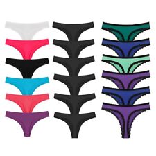6er Pack Damen Tanga G-string Slips Baumwolle Nahtlose T-Back Unterwäsche Panty