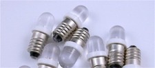 F05 / 5 Stk. E10  LED Lämpchen 10mm weiß klar 24 V  DC Leuchtmittel