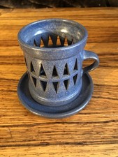 KERAMIK Windlicht blau aus