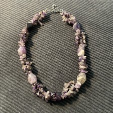 Amethyst Edelstein Halskette Schmuck Geschenk Flieder Statement Necklace