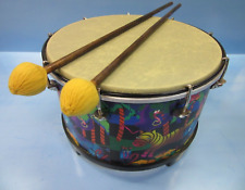 Kinder Trommel Tom-Tom Animal 2 Holz 26 cm mit Fiber Skin Fell und 2 Schlegel