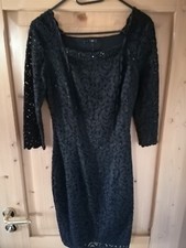 Party-/Cocktailkleid - 3/4-Arm - schwarz - festlich - wadenlang - Damen Gr. 34