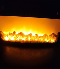 LUMIDA Casa LED Design-Kamin Flammeneffekt farbige LEDs & FB B.57cm,H.25cm WEIß