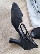 Tanzschuhe Damen schwarz Größe 6 mit Absatz ca. 7 cm.