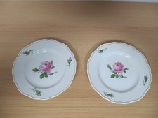 2 Meissen Porzellan - Dessertteller klein mit Rosendekor und Goldrand