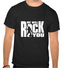 Queen Freddie Mercury We Will Rock You Rock Music Logo SCHWARZE T-Shirt - 1164