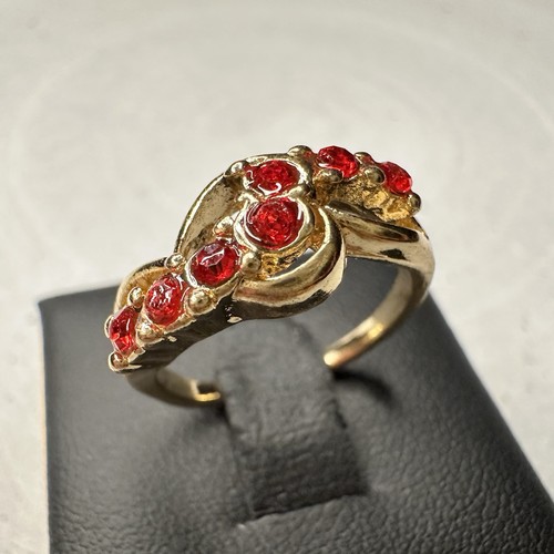 Damenring vergoldet rot - damenring,