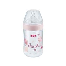 NUK Nature Sense Babyflasche, Silikon-Trinksauger, BPA-frei, Gr.M, 260ml, rosa